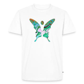 Optical illusion art psychadelic retro shapes sex - Men's Premium Organic T-Shirt - white - Front - Nico (187cm)