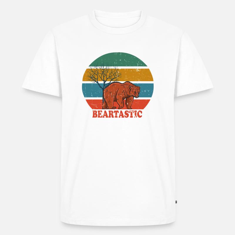 Retro Bear Beartastic - Männer Premium Bio T-Shirt - Weiß