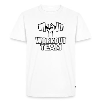 Workout Team - Men's Premium Organic T-Shirt - white - Front - Nico (187cm)