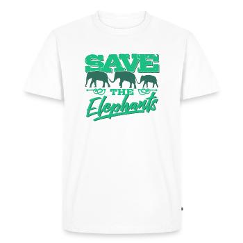Save the Elephants - Elephant Africa Nature Climate - Men's Premium Organic T-Shirt - white - Front - Nico (187cm)