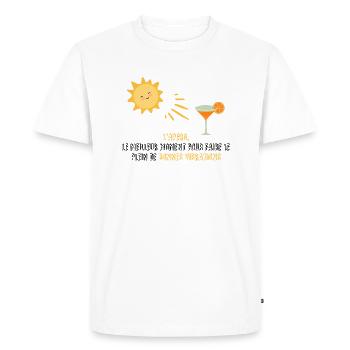 L' apéro, le meilleur moment pour .... - T-shirt Premium bio Homme - blanc - Devant - Nico (187cm)
