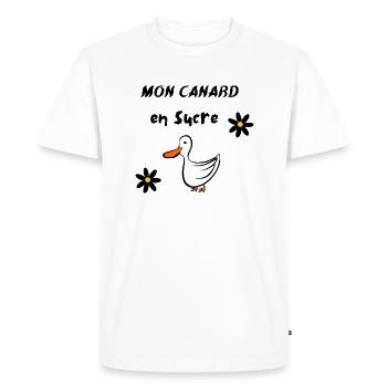 Mon canard en sucre - T-shirt Premium bio Homme - blanc - Devant - Nico (187cm)