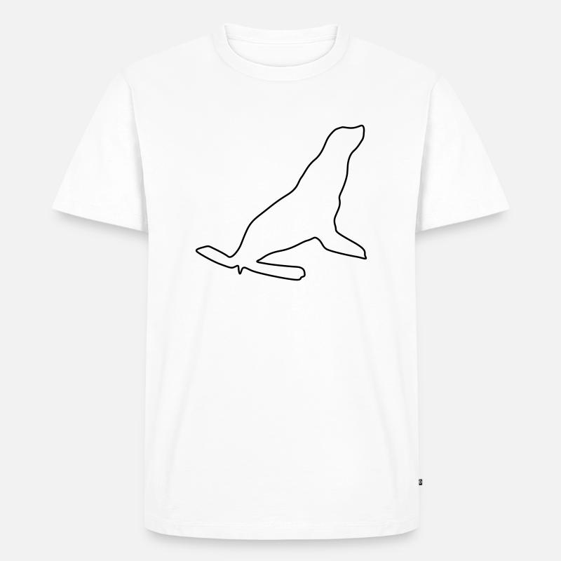 see robbe silhouette - Männer Premium Bio T-Shirt - Weiß