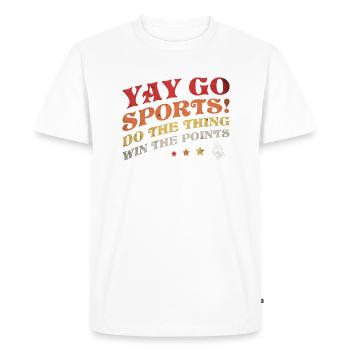 Non-fan de sport Go Sports Yay Sports - T-shirt Premium bio Homme - blanc - Devant - Nico (187cm)