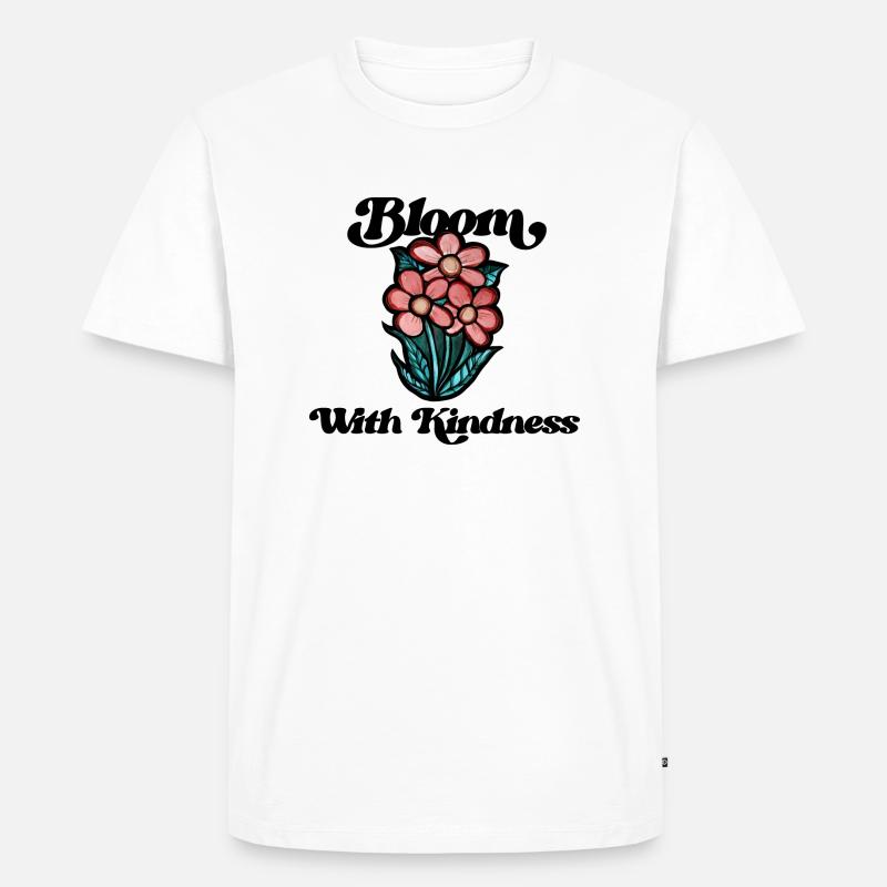Erblühen mit Freundlichkeit - Männer Premium Bio T-Shirt - Weiß