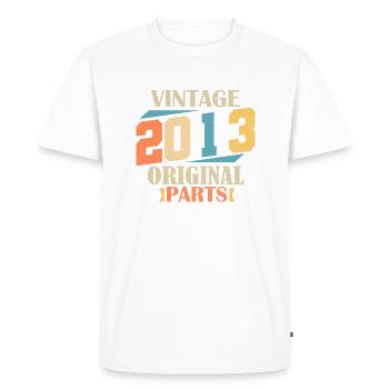 Mois 2013. Cadeau d'anniversaire 2013. 11 ans Birt - T-shirt Premium bio Homme - blanc - Devant - Nico (187cm)
