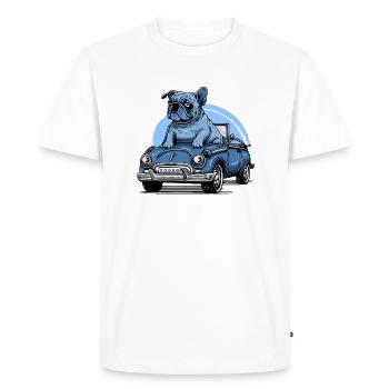 Dog Bulldog Animals Puppy Cute Dog Watercolor Art - Men's Premium Organic T-Shirt - white - Front - Nico (187cm)