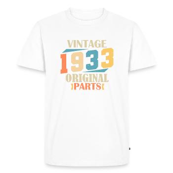 Month 1933. 1933 Birthday Gift. 91 years old Birt - Men's Premium Organic T-Shirt - white - Front - Nico (187cm)