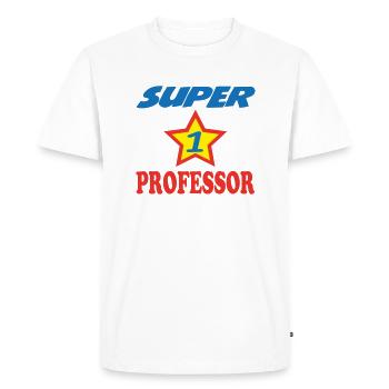 SUPER PROFESSOR - T-shirt Premium bio Homme - blanc - Devant - Nico (187cm)