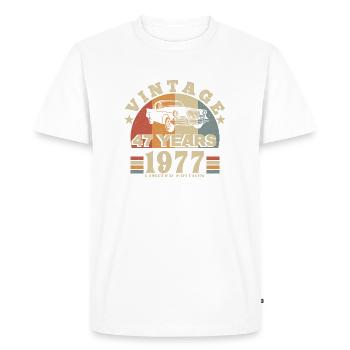 vintage 1977 né en 1977 47 ans anniversaire - T-shirt Premium bio Homme - blanc - Devant - Nico (187cm)