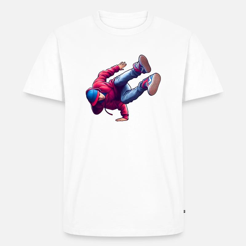 Breakdance Tanzschritte - Männer Premium Bio T-Shirt - Weiß