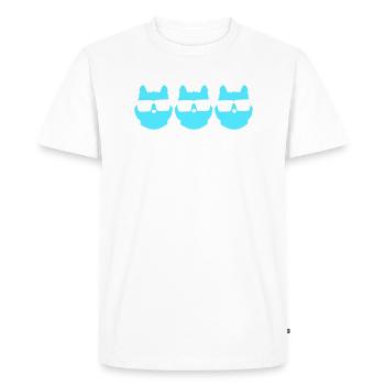 3 Clever Nerd Cat Horn-Rimmed Glasses Geek Tie Team - Men's Premium Organic T-Shirt - white - Front - Nico (187cm)