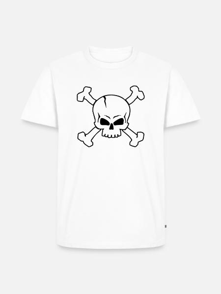 CROSSED SKULL - 2C (W) - Men's Premium Organic T-Shirt - white