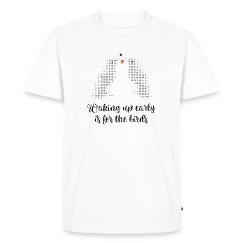 Pixels pour les lève-tôt - T-shirt Premium bio Homme - blanc - Devant - Nico (187cm)