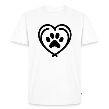 Patte Coeur - T-shirt Premium bio Homme - blanc - Devant - Nico (187cm)