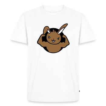Bunny Bodybuilder Gym Muscles Strong Fitness Biceps - Men's Premium Organic T-Shirt - white - Front - Nico (187cm)