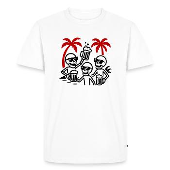 Beach Party Booze Skeleton - Men's Premium Organic T-Shirt - white - Front - Nico (187cm)