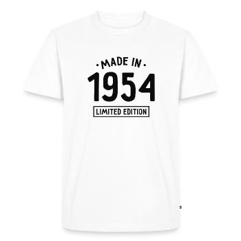 Fabriqué en 1954 - Edition limitée - Année de naissance - T-shirt Premium bio Homme - blanc - Devant - Nico (187cm)