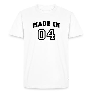 mp_madein04a - Men's Premium Organic T-Shirt - white - Front - Nico (187cm)