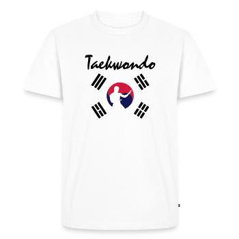 taekwondo - Men's Premium Organic T-Shirt - white - Front - Nico (187cm)