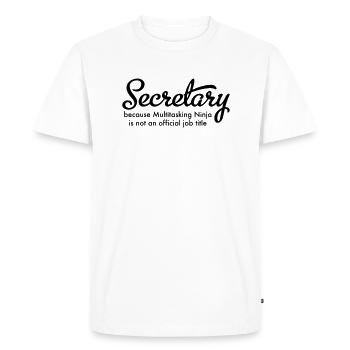 secretary - Men's Premium Organic T-Shirt - white - Front - Nico (187cm)
