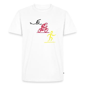 triatlon - T-shirt Premium bio Homme - blanc - Devant - Nico (187cm)