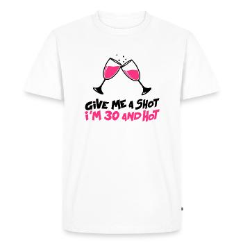 Donnez-moi un coup je suis 30 et chaud - T-shirt Premium bio Homme - blanc - Devant - Nico (187cm)