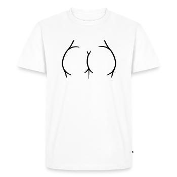 logo round naked woman sexy ass popo ass butt hei - Men's Premium Organic T-Shirt - white - Front - Nico (187cm)