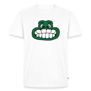 frog croquet big mouth face eyes head zaeh - Men's Premium Organic T-Shirt - white - Front - Nico (187cm)