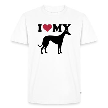 Whippet - Men's Premium Organic T-Shirt - white - Front - Nico (187cm)