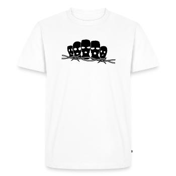 Five hooded people - Men's Premium Organic T-Shirt - white - Front - Nico (187cm)