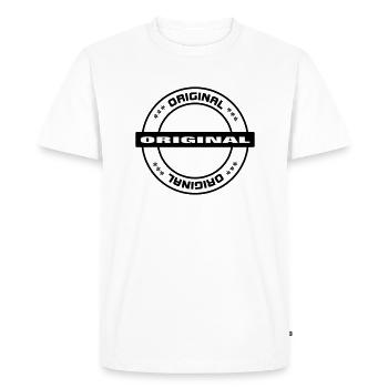 Cachet original F - T-shirt Premium bio Homme - blanc - Devant - Nico (187cm)