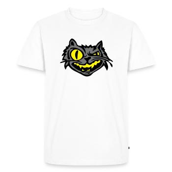 angry cat head - Men's Premium Organic T-Shirt - white - Front - Nico (187cm)
