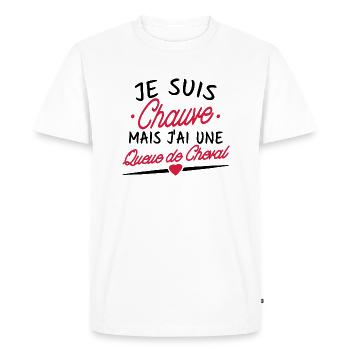 je suis chauve - T-shirt Premium bio Homme - blanc - Devant - Nico (187cm)