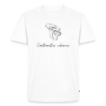 Cueilleur de champignons Cantharellus cibarius chanterelles - T-shirt Premium bio Homme - blanc - Devant - Nico (187cm)