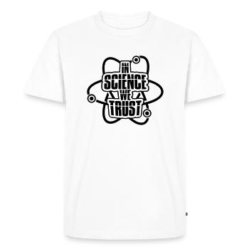 Motto We Trust - Men's Premium Organic T-Shirt - white - Front - Nico (187cm)