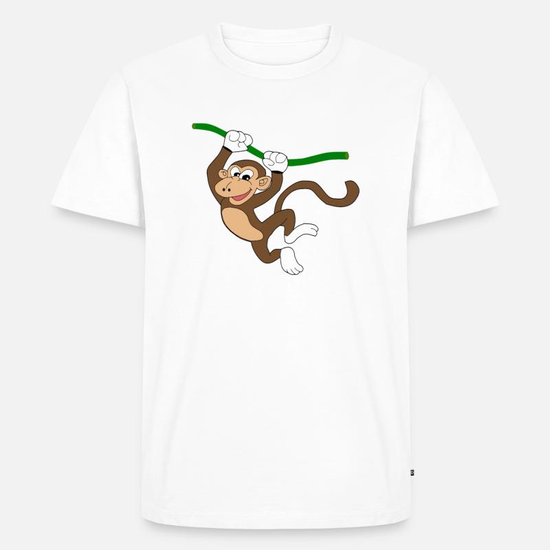 Monkey - Männer Premium Bio T-Shirt - Weiß