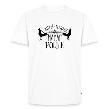 L'authentique maman poule. Fête des mères. Mère - T-shirt Premium bio Homme - blanc - Devant - Nico (187cm)
