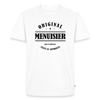 MENUISIER ORIGINAL - T-shirt Premium bio Homme - blanc - Devant - Nico (187cm)
