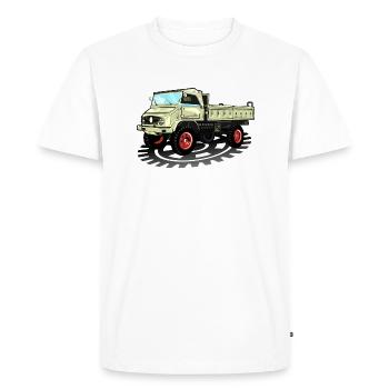 Unimog - Oldtimer - Offroad - Dispositif moteur universel - T-shirt Premium bio Homme - blanc - Devant - Nico (187cm)