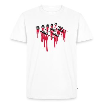 Blood Drops Mixer - Men's Premium Organic T-Shirt - white - Front - Nico (187cm)