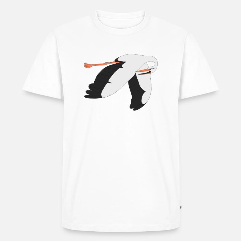 Storch - Männer Premium Bio T-Shirt - Weiß