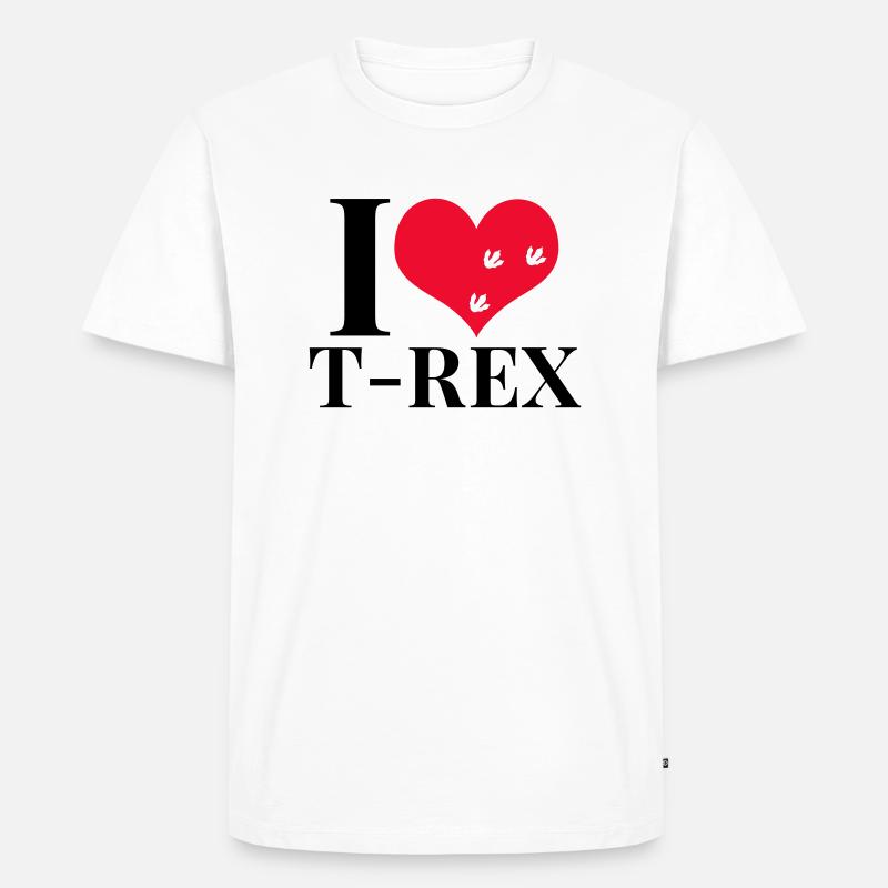 J'aime le T-Rex - T-shirt Premium bio Homme - blanc