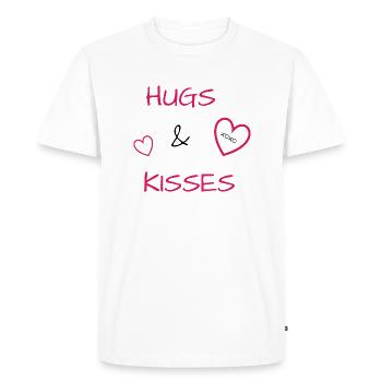 J’aime les vêtements / Hugs&Kisses - T-shirt Premium bio Homme - blanc - Devant - Nico (187cm)