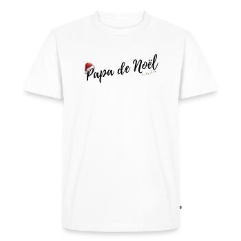 Papa de Noël cadeau papa père - T-shirt Premium bio Homme - blanc - Devant - Nico (187cm)