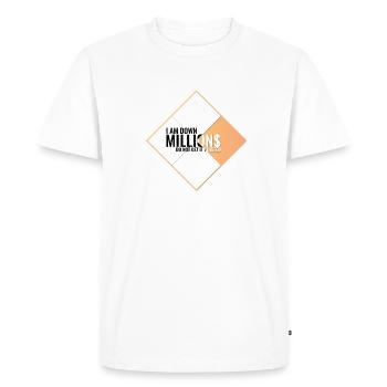 I Am Down Millions - Tile Shapes White Yellow - Men's Premium Organic T-Shirt - white - Front - Nico (187cm)