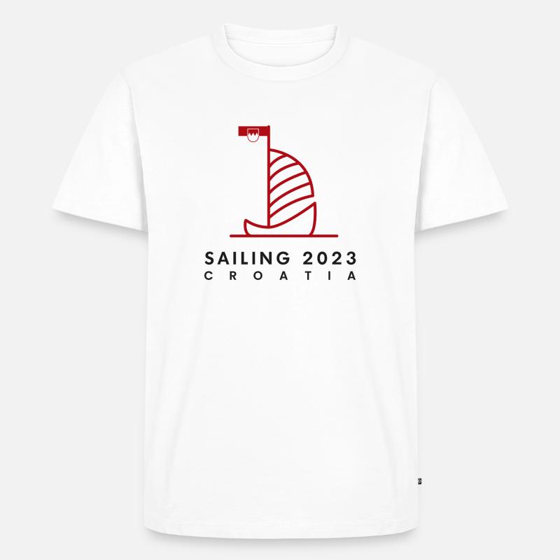 Sailing Croatia 2023 - Männer Premium Bio T-Shirt - Weiß