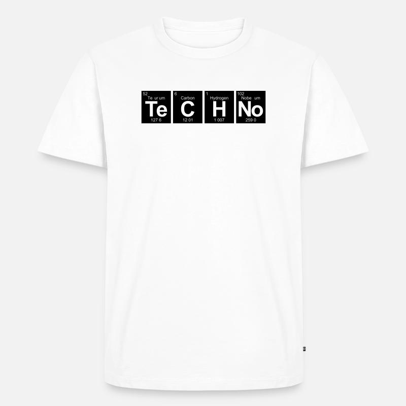 Techno Schriftzug Periodensystem Elemente Symbole - Männer Premium Bio T-Shirt - Weiß