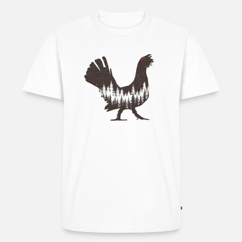 Auerhahn - Männer Premium Bio T-Shirt - Weiß