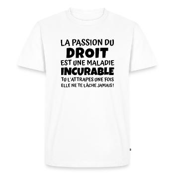 la passion du droit - T-shirt Premium bio Homme - blanc - Devant - Nico (187cm)